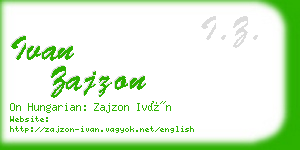 ivan zajzon business card